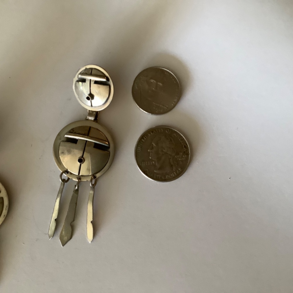 Native American Sterling Earrings- Dramatic - image 4